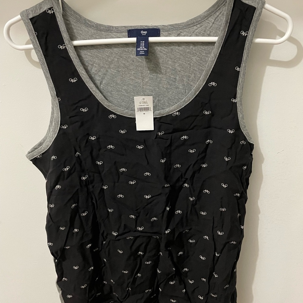 Gap Black tank top with bicycles